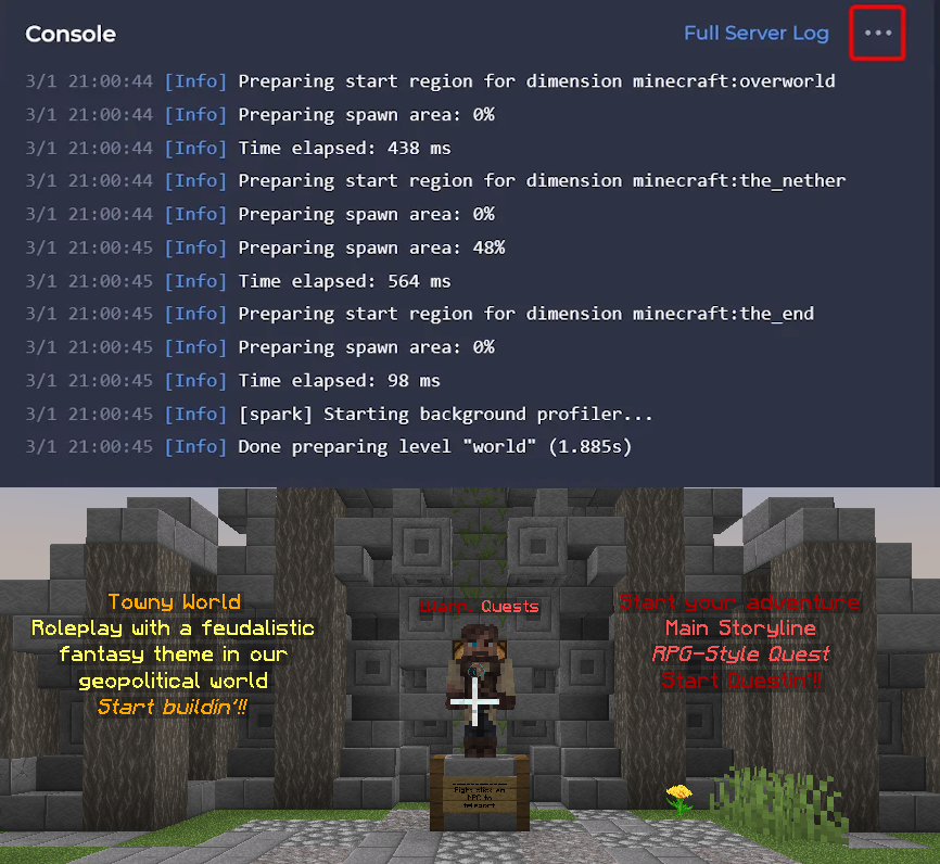 Minecraft Server Backend and Gameplay